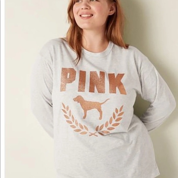 PINK VS bling classic pant bling long sleeve campus tee PULLOVER HOODIE - Picture 4 of 16